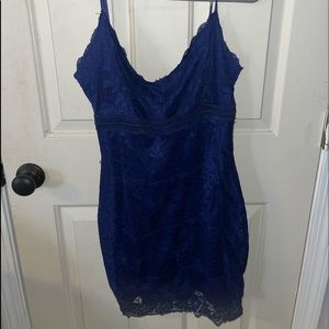 Blue homecoming/semi dress with lace detailing